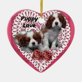 Cavalier King Charles Spaniel Puppy Love Keramisch Ornament