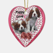 Cavalier King Charles Spaniel Puppy Love Keramisch Ornament (Links)