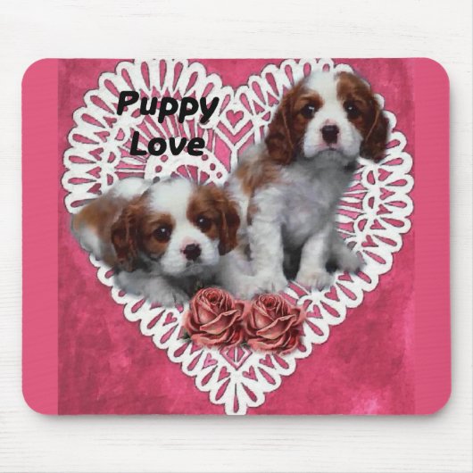 Cavalier King Charles Spaniel Puppy Love Muismat (Voorkant)