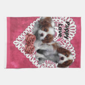Cavalier King Charles Spaniel Puppy Love Theedoek (Horizontaal)