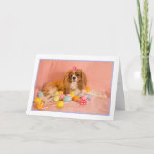 Cavalier King Charles Spaniel Puppy Pasen Kaart (Voorkant)