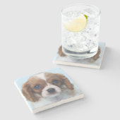 Cavalier King Charles Spaniel Puppy Stenen Onderzetter (Zijkant)