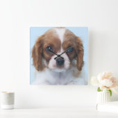 Cavalier King Charles Spaniel Puppy Vierkante Klok (Huis)