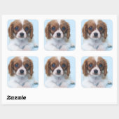 Cavalier King Charles Spaniel Puppy Vierkante Sticker (Vel)