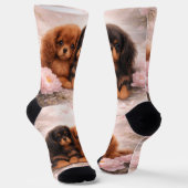 Cavalier King Charles Spaniel-puppy's in de lente Sokken (Gebogen)