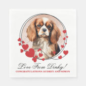 Cavalier King Charles Spaniel Red Heart Lijst Servet (Voorkant)