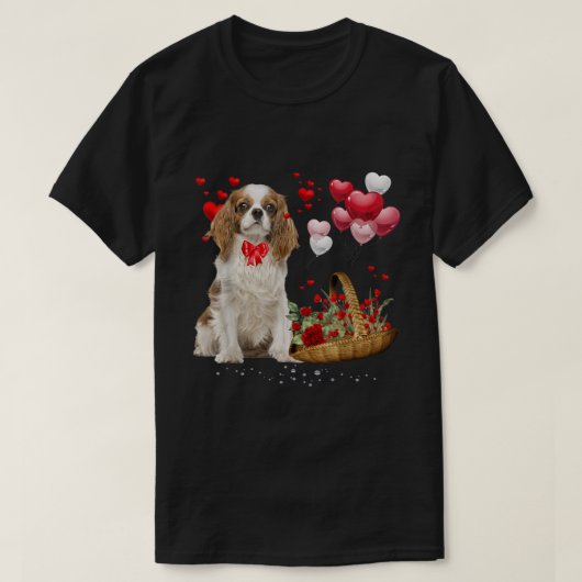 Cavalier King Charles Spaniel Red Heart Valentijn T-shirt (Design voorkant)