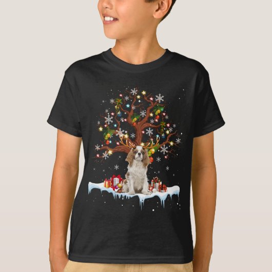 Cavalier King Charles Spaniel Rendier Kerstmis O T-shirt (Voorkant)