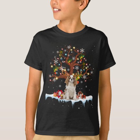 Cavalier King Charles Spaniel Rendier Kerstmis O T-shirt (Voorkant)