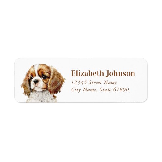 Cavalier King Charles Spaniel Retouradres Label (Voorkant)