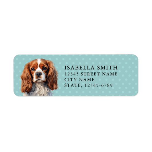 Cavalier King Charles Spaniel Retouradreslabel Etiket (Voorkant)