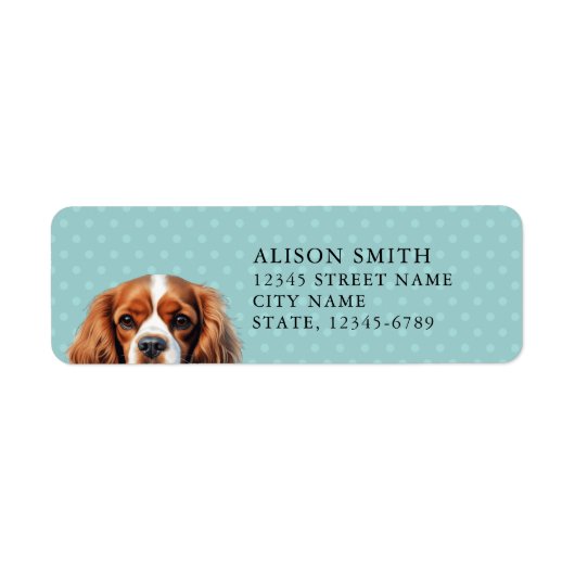 Cavalier King Charles Spaniel Retouradreslabel Etiket (Voorkant)
