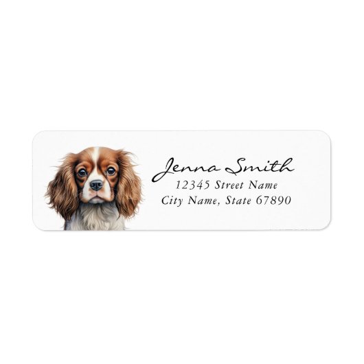 Cavalier King Charles Spaniel Retouradreslabel Etiket (Voorkant)