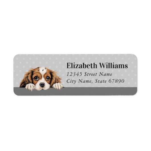 Cavalier King Charles Spaniel Retouradreslabel Etiket (Voorkant)
