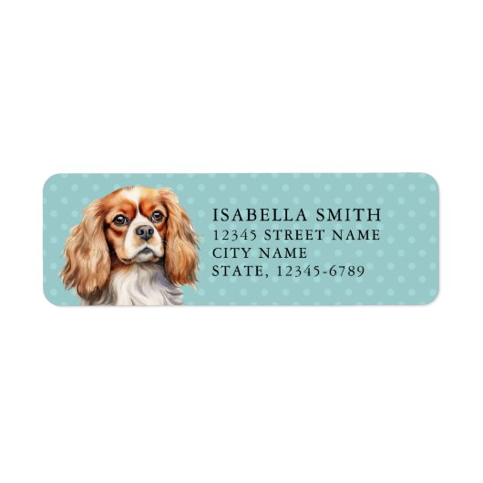 Cavalier King Charles Spaniel Retouradreslabel Etiket (Voorkant)