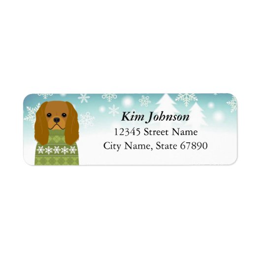 Cavalier King Charles Spaniel Return Address Label (Voorkant)