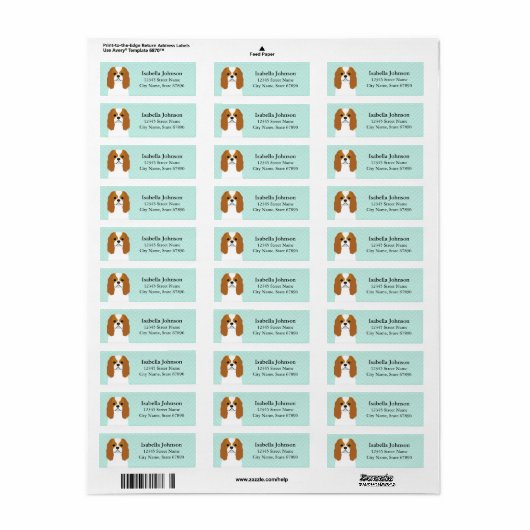 Cavalier King Charles Spaniel Return Address Label (Full Sheet)