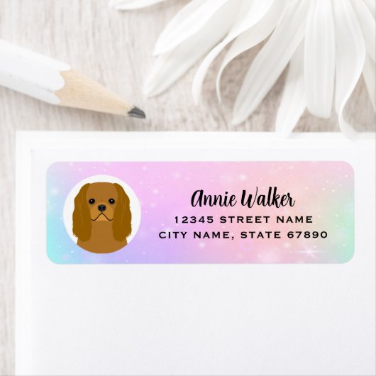 Cavalier King Charles Spaniel Return Address Label (Insitu)