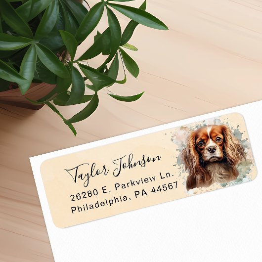 Cavalier King Charles Spaniel Return Address Label