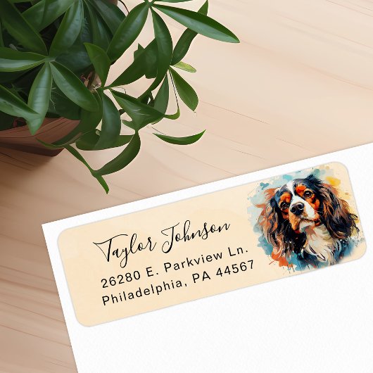 Cavalier King Charles Spaniel Return Address Label