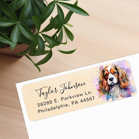 Cavalier King Charles Spaniel Return Address Label