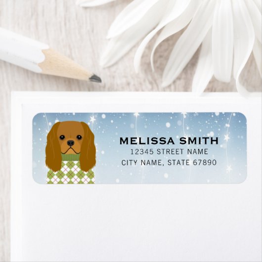 Cavalier King Charles Spaniel Return Address Label (Insitu)