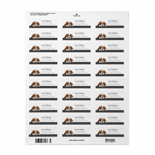 Cavalier King Charles Spaniel Return Address Label (Full Sheet)
