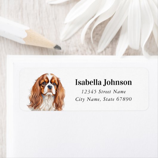 Cavalier King Charles Spaniel Return Address Label (Insitu)