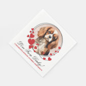Cavalier King Charles Spaniel Rode Hart Krans Servet (Hoek)