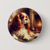 Cavalier King Charles Spaniel Ronde Button 5,7 Cm (Voorkant)
