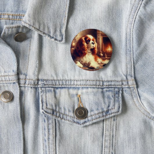 Cavalier King Charles Spaniel Ronde Button 5,7 Cm (In situ)