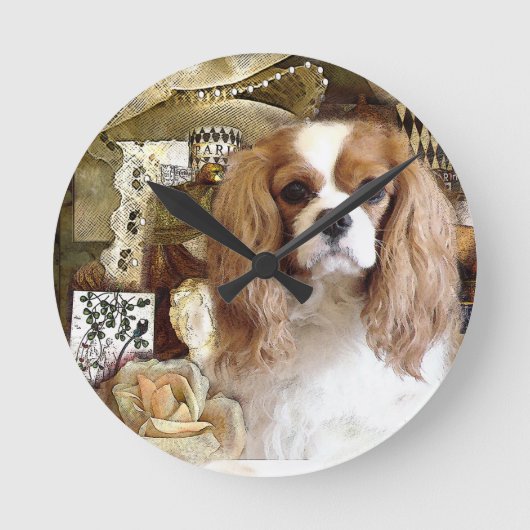 Cavalier King Charles Spaniel Ronde Klok (Voorkant)
