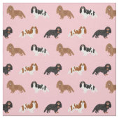 Cavalier King Charles Spaniel roze Stof (Swatch)