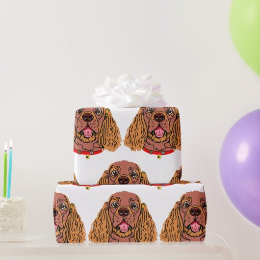 Cavalier King Charles Spaniel Ruby cartoon Cadeaupapier (Feestgeschenken)
