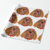 Cavalier King Charles Spaniel Ruby cartoon Cadeaupapier (Uitgerold)