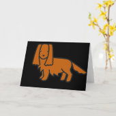 Cavalier King Charles Spaniel Ruby cartoon Kaart (Gele Bloem)