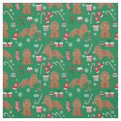 Cavalier King Charles Spaniel ruby kerst Stof (Swatch)