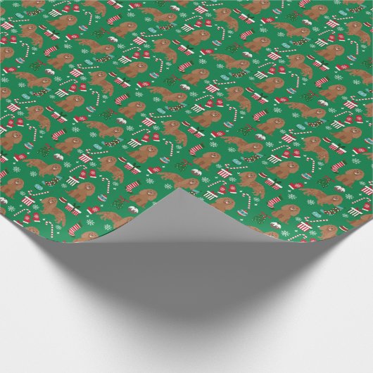 Cavalier King Charles Spaniel Ruby Kerstmis Cadeaupapier (Hoek)