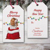 Cavalier King Charles Spaniel Santa Bag Gift Label Cadeaulabel