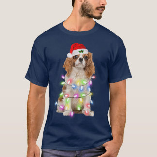 Cavalier King Charles Spaniel Santa Christmas Ligh T-shirt