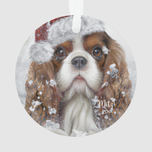 Cavalier King Charles Spaniel, Santa Dog Ornament (achterkant)