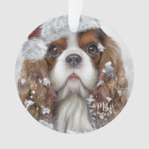 Cavalier King Charles Spaniel, Santa Dog Ornament