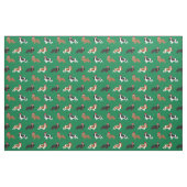 Cavalier King Charles Spaniel santa green Stof (Fat Quarter)