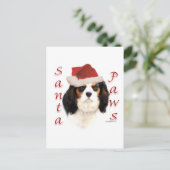 Cavalier King Charles Spaniel Santa Paws Feestdagenkaart (Staand voorkant)