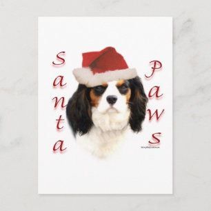 Cavalier King Charles Spaniel Santa Paws Feestdagenkaart