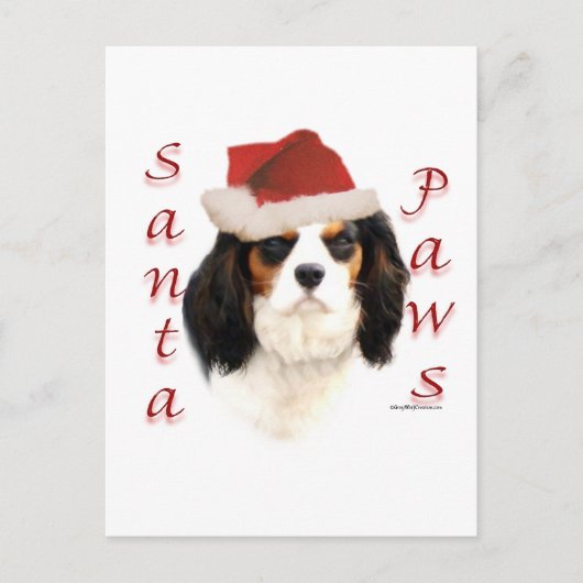 Cavalier King Charles Spaniel Santa Paws Feestdagenkaart (Voorkant)