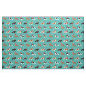 Cavalier King Charles Spaniel santa turquoise Stof (Fat Quarter)