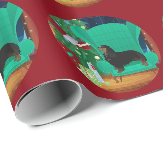 Cavalier King Charles Spaniel - Santa's Gift Cadeaupapier (Rol Hoek)