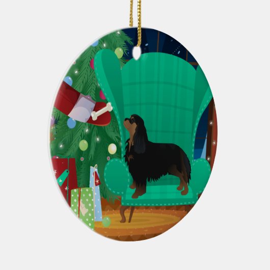 Cavalier King Charles Spaniel - Santa's Gift Keramisch Ornament (Rechts)