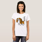 Cavalier King Charles Spaniel, schattig hondenontw T-shirt (Voorkant volledig)